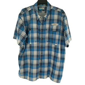 Magellan Outdoors Shirt Mens 2XL Short Sleeve Fish Gear Relaxed Fit Vented Plaid